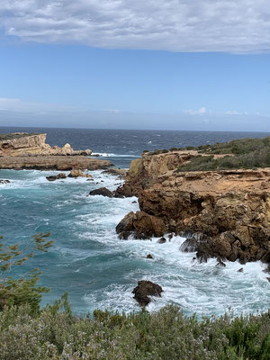 Rough sea at Caló de s'Illa, Ibiza