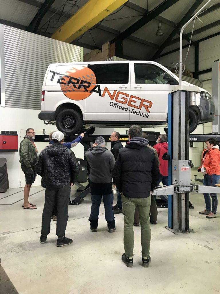 Terranger VW T6, on the stage to explain the underride guard.