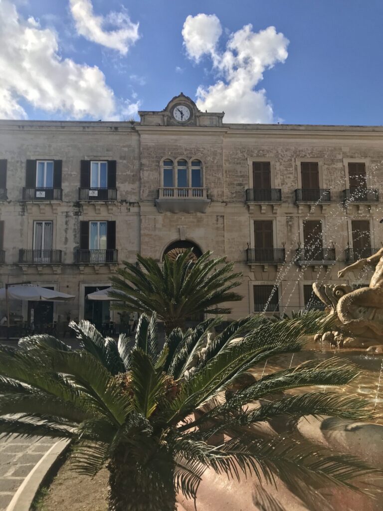 Palme an der Piazza Archimede