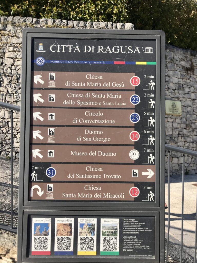 Wegwijzers in Ragusa