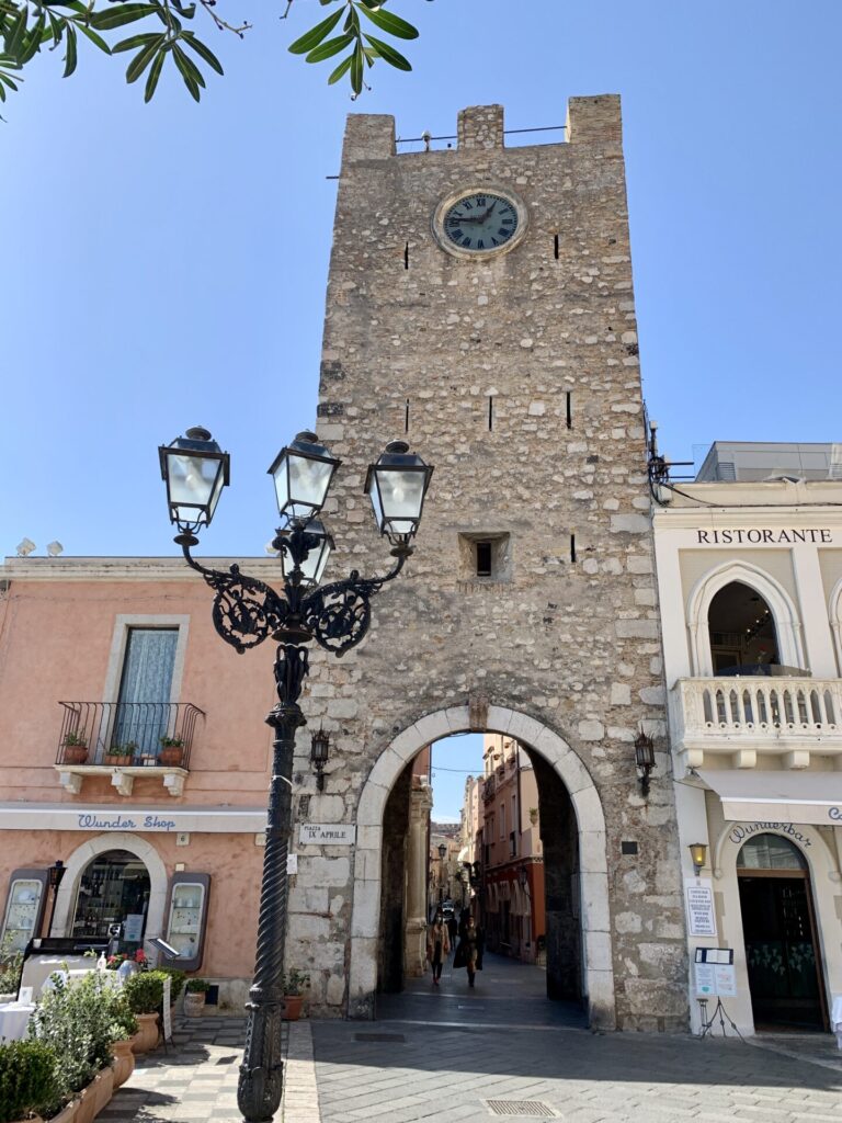 Clock tower in Taormina