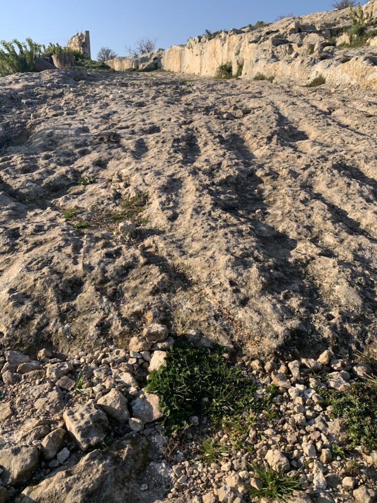 Rocky ground on an off-road route