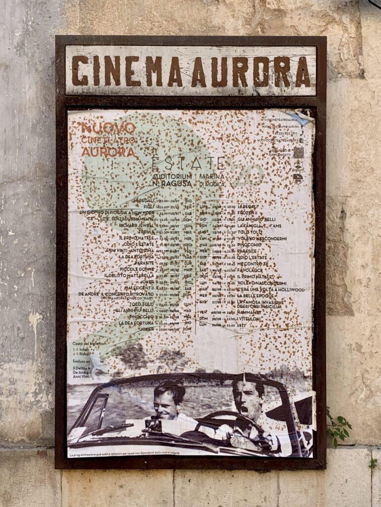 Historic movie poster in Modica