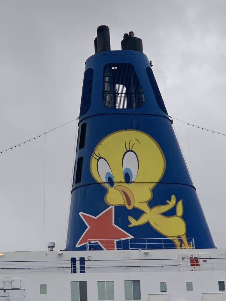 Image de Tweety sur le ferry de Sardaigne