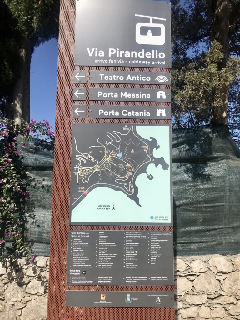 Mappa della città di Taormina