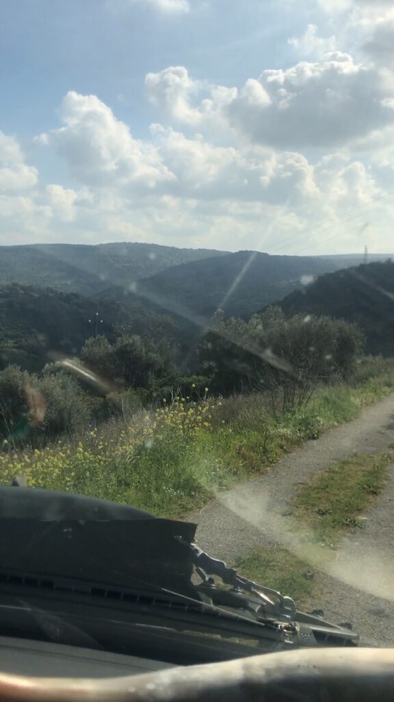 View of the road from the van