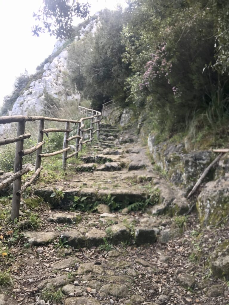 Rock steps to the Cavagrande del Cassibile gorge in Sicily