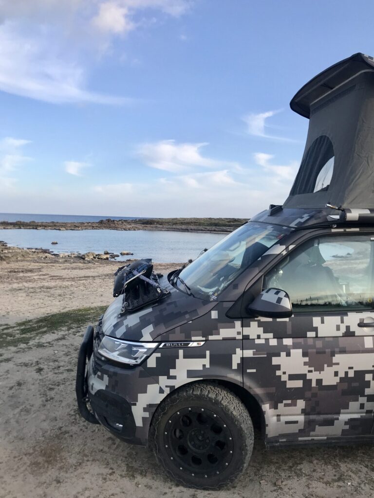 PlanBwagen en la playa de San Lorenzo