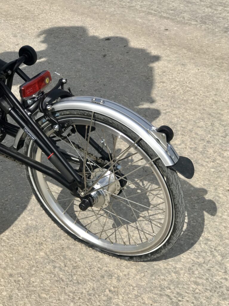 Plat achterwiel van een fiets
