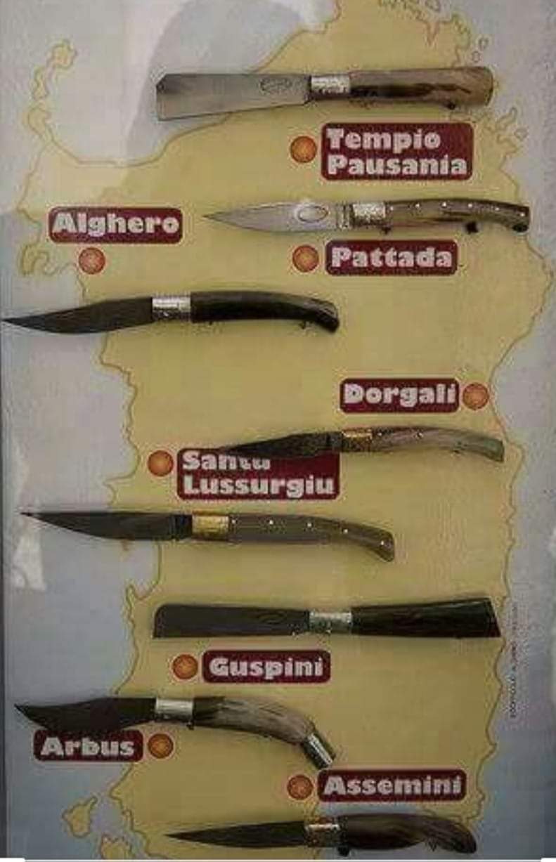 Karte der sardischen Messerschmieden