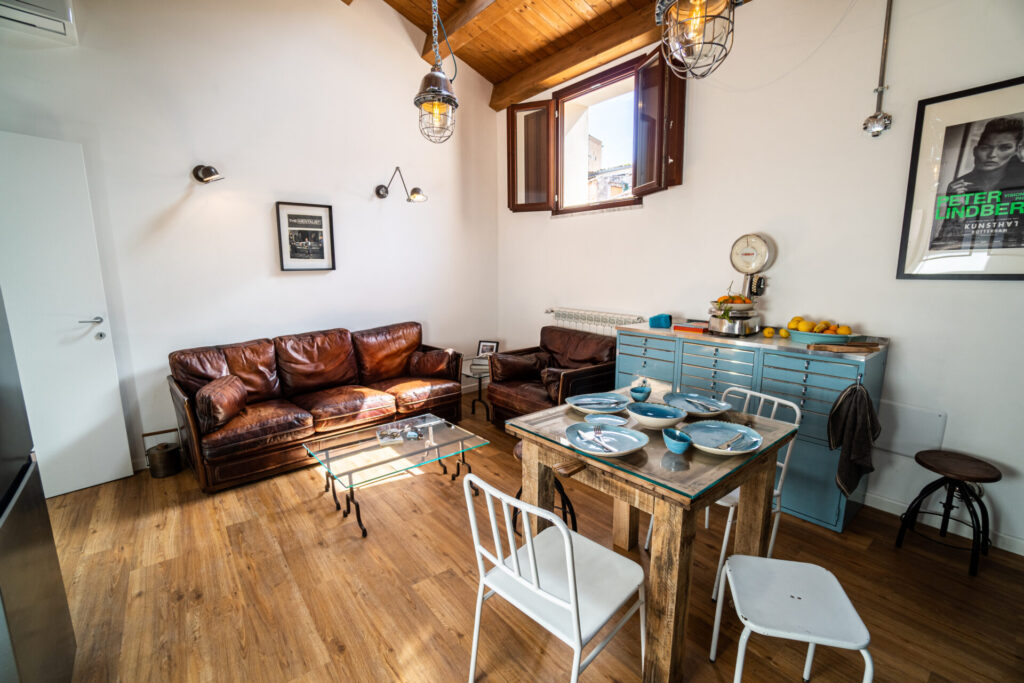 Kitchen-living room, Palermo Blu, Centro Storico, Ballarò, Pallazzo Vertrano, Casa Vacanza