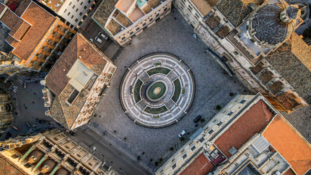 Palermo Altstadt: Fontana Pretoria, umgangssprachlich Fontana della Vergogna, Brunnen der Schande