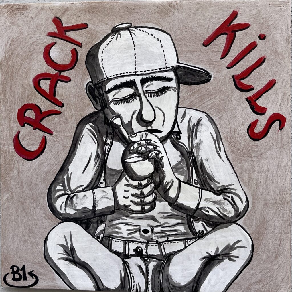 Straatkunst, Murale, B1 - Antonio Curcio, Palermo, Crack Kills